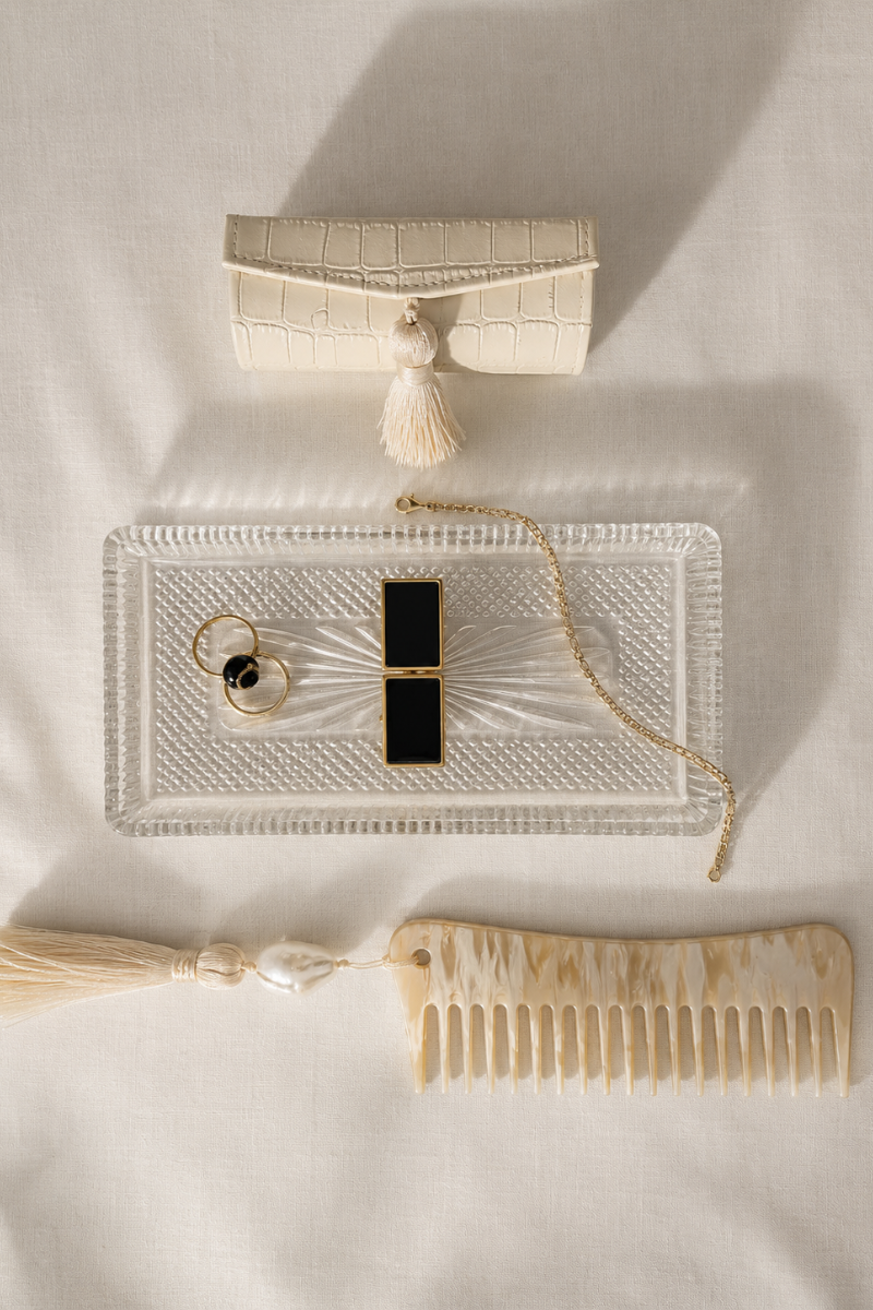 White Tassel Lipstick Case